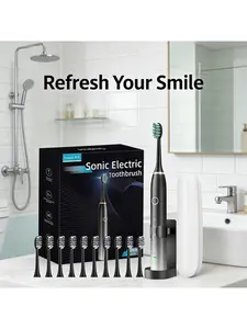 FUPAI Premium Sonic Electric Toothbrush - 5 Cleaning Modes, Rechargeable IPX7 Waterproof Toothbrush with 3 Brush Heads for Adults, Travel-Friendly o