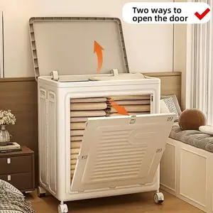 Rolling Laundry Hamper with Lid, S/L Capacity Clothes Hampers for Laundry, Plastic Collapsible Laundry Baskets with Wheels and Lid, Install-Free & Easy to Transport to Laundry Room