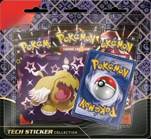 TCG Pokemon Cards Paldean Fates Tech Sticker Collection Featuring Shiny Pokémon Stickers & Promo Card from Scarlet & Violet Expansion for Tech Devices