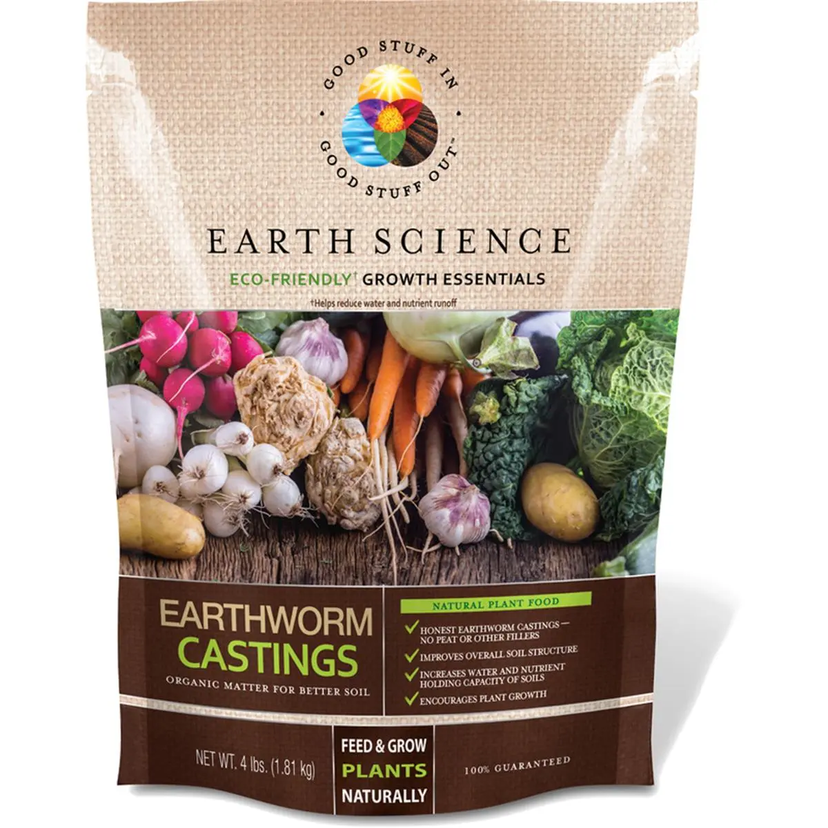 212 MAIN Organic Earthworm Castings, 4 lbs Natural Plant Food & Growth Essentials, Nutrient-Rich Non-Burning Organic Fertilizer with Soil Nutrients for Home Improvement, Garden Supplies