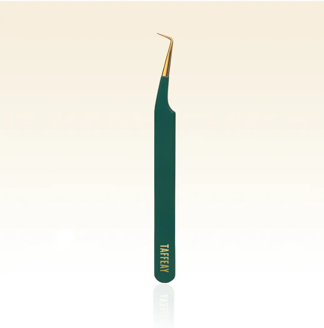 TAFFEAY Fanning Tweezer, Professional Cosmetic Tweezer with Precision Design and Fine Tip, Durable Stainless Steel Lash Tool with Green Fiber Coating for Enhanced Grip, TY-01, Lash Art