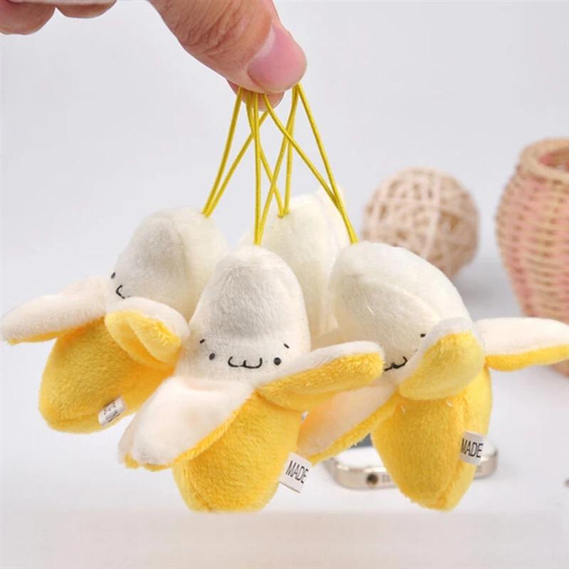 Super cute Banana Plush Stuffed Toys Dolls Little Yellow Banana Plush Cellphone Pendant Christmas Wedding Birthday Gift