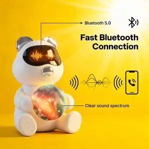 360° Surround Sound Cartoon Bluetooth Speaker with Powerful Bass Output, Vibrant RGB Ambient Lights, TWS Stereo Pairing Support, Multiple Playback Options, Extended Battery Life, Stylish Desk Decoration and Gift for Kids and Adults