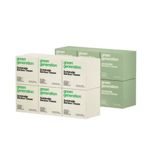 Green Generation Bamboo Facial Tissues Cube Boxes 3-Ply 70 Sheets/Box 12 Multicolor Hypoallergenic FSC Certified Soft Paper Tissue Set for Daily Use