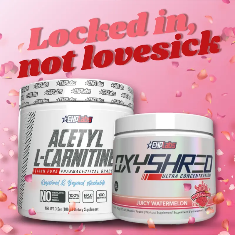 EHPlabs OxyShred 33 Serve Pre Workout + Acetyl L-Carnitine 100g Stack | New Year New Me | Pre Workout & Metabolism Support Stack | Unflavoured L-Carnitine Powder | Supports Energy Production, Focus & Daily Performance | Vegan Friendly