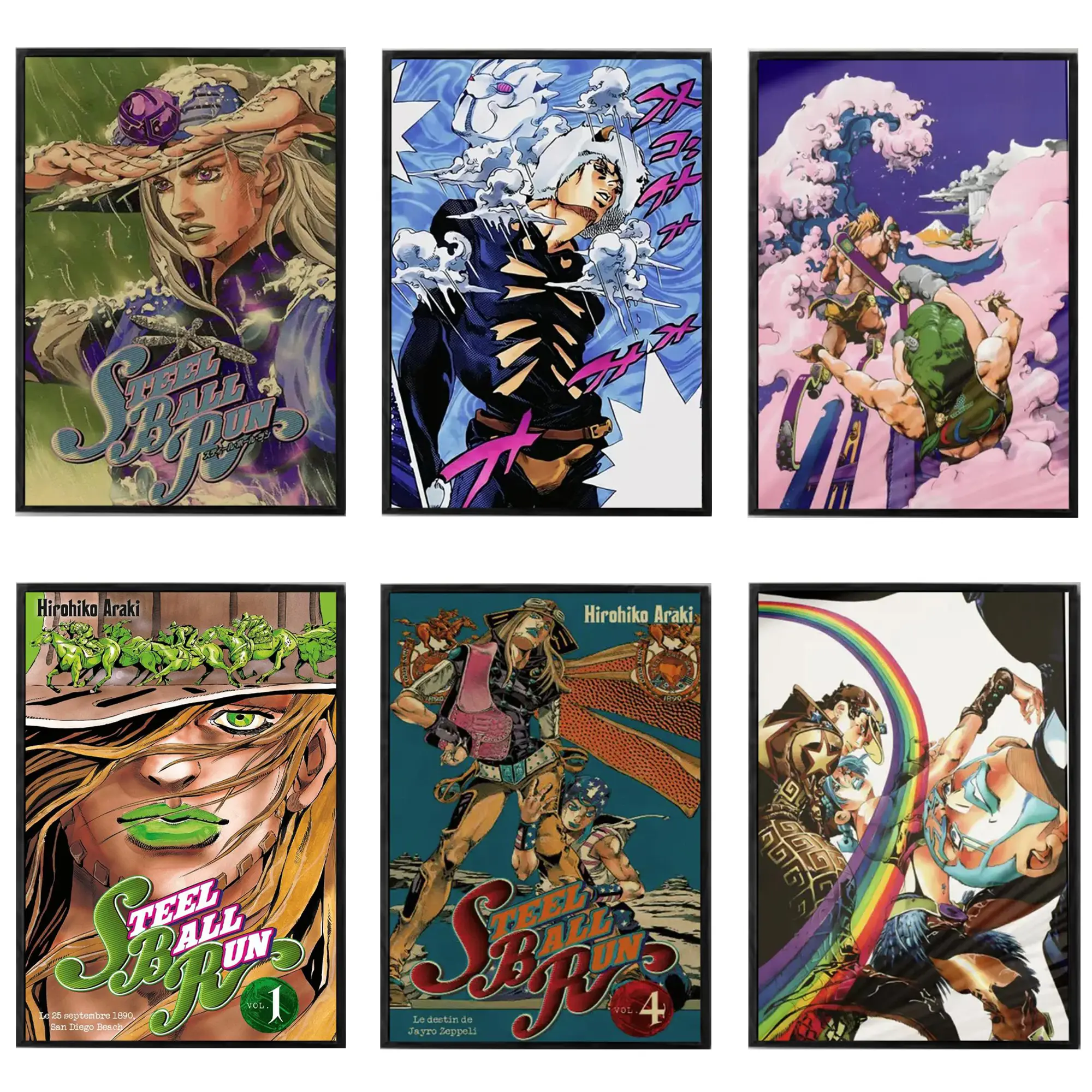 JoJo's Bizarre Adventure Poster, Classic Anime Wall Art, Japanese Manga Adventure Room Decor, Cafe Dorm Decoration, Holiday Gift for Anime Fans