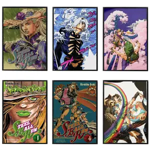 JoJo's Bizarre Adventure Poster, Classic Anime Wall Art, Japanese Manga Adventure Room Decor, Cafe Dorm Decoration, Holiday Gift for Anime Fans
