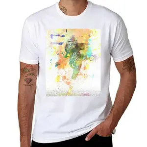 Watercolor Splatter Football Graphic Tee Artistic Sports Silhouette Cotton T-Shirt Unisex Fit S to 5XL Premium Quality Shipped from NY