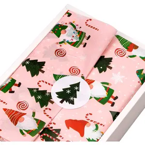 60 Sheets Christmas Tissue Paper Bulk & 30 count  Sticker - Goblin Figure in  for  Boxes,  Bottles (13.8 inch x 19.7 inch)