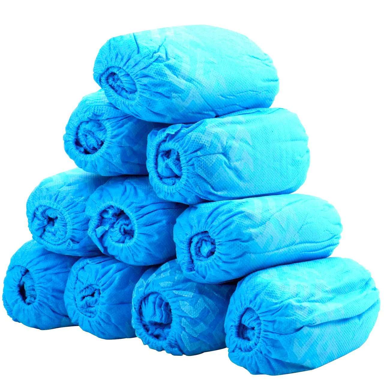 G & F Products PVC Disposable Boot & Shoe Covers Bulk Pack (100 Count/50 Pairs) - Waterproof, Durable, Non-Slip, Non-Toxic, Recyclable, Blue, Stretchable for Footwear Protect Up to US Men's 11/US Women's 13, Stretchable Fit, Large, Cost-Effective