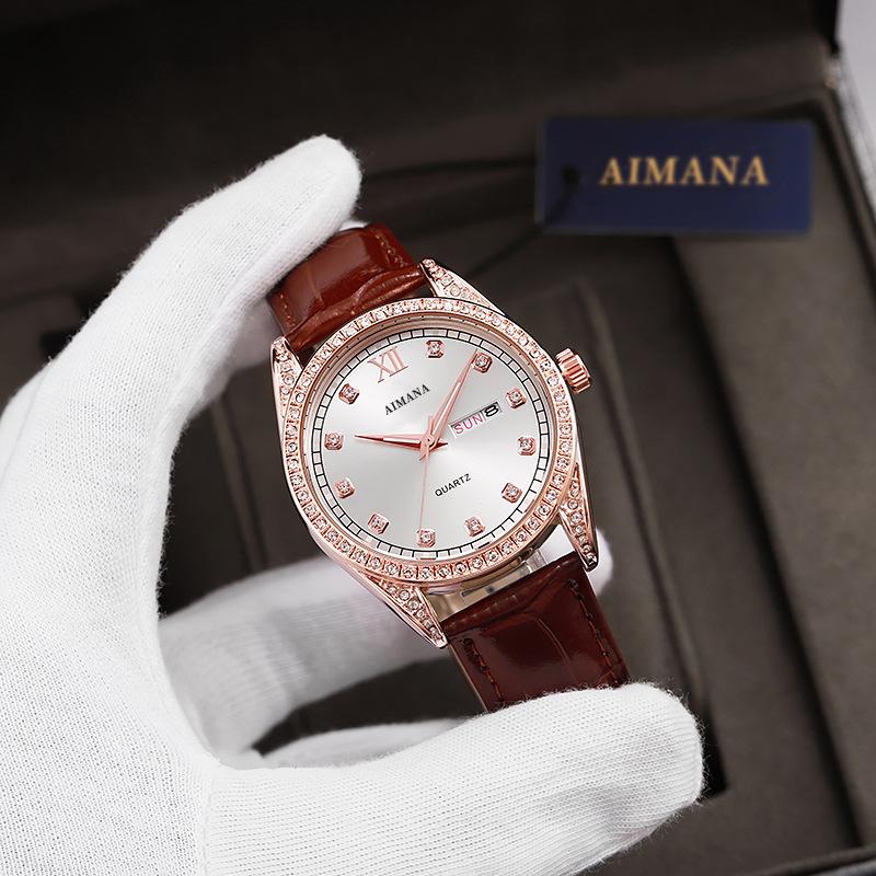 Swiss Luxury Men's Watch - Log Series Diamond Dial Luminous Quartz Wristwatch, Waterproof Business Classic