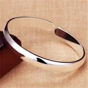 Elegant 925 Sterling Silver New Fashion Jewelry Unique Open Bracelet Bangle Cuff