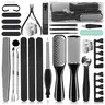 36-in-1 Professional Stainless Steel Manicure & Pedicure Kit - 36 Tools for Dead Skin, Lightweight Nail Clippers, Files, Cuticle Tools, Foot Rasp, Plastic Components, Nail Tech Supplies, Travel Size, Daily Use, Home & Salon, Birthday Gift