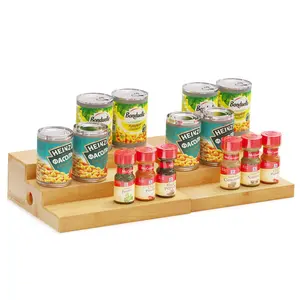 SpaceAid Bamboo Spice Rack Organizer for Cabinet, 3 Tier, Natural