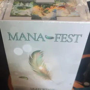 Mana Fest Light Weave Tarot Oracle Magnetic Box with Rococo & Poem Design 78-Card Deck, Teal Edges, Smooth Gloss Varnished Finish, Guidebook Included