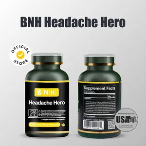 Headache Hero Natural Headache & Neck Tension Relief Supplement for Stress Screen Fatigue - 14 Herbs 150 Ct