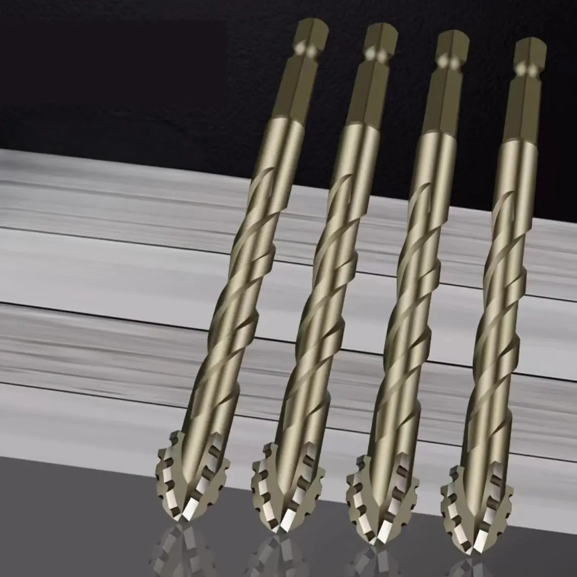 Hard Alloy Drill Bits Set, Durable Sawtooth Offset Drill Bit Set, Power Tool Accessories for Tile, Glass, Marble, Concrete and Stainless Steel, Indust