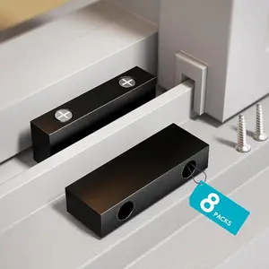 8 Pack Window Locks, Sliding Window Locks for Vertical & Horizontal Windows, Security Window Stopper for Home Bedroom Office, Double Screw Mounting (20mm Height, Black)