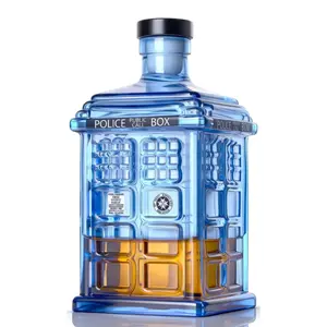 Gifts for Men Dad, Police Box Whiskey Decanter for Men, Limited Edition, Unique Guys Brother Christmas Gifts Ideas, Liquor Decanter for Bar, Home Bar Accessories, 12.5oz