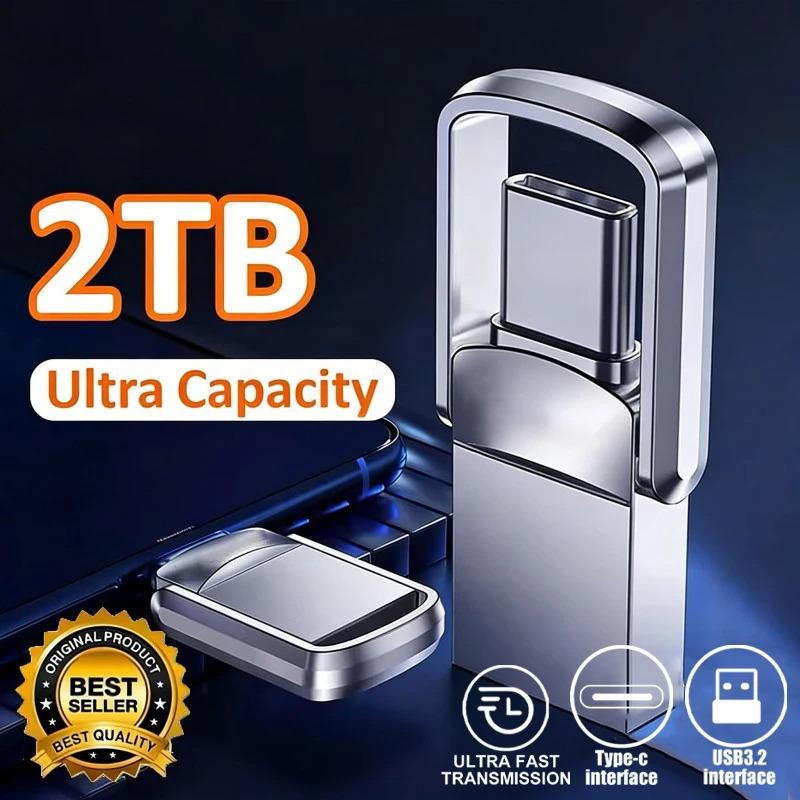 USB Adapter Flash Drive 2TB 3.2 Type C PenDrive Memory Stick 2TB Pen Drive Flash Disk for PC Smartphone Storage U Disk
