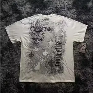 Gothic Y2K Streetwear Oversized Tee Retro Affliction Print Tshirt Short Sleeve Soft Breathable Everyday Wear clothing gift - graphic tee - shirt top men - trendy casual top