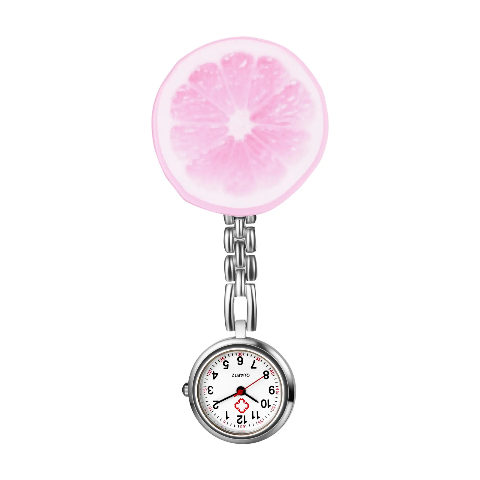 OIDEA Lemon Lightweight Analog Fob Pocket Watch for Nurses & Teachers, Clip-On Design with Easy-Read Dial, 0.75 oz Splash-Resistant Fashion Women's Watch for Healthcare Work, Fob Watch