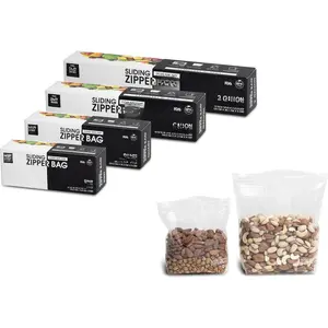 Variety Slider Storage , 4 Sizes- 145 Count, Expandable Bottom, Microwave-Safe, Zero BPA