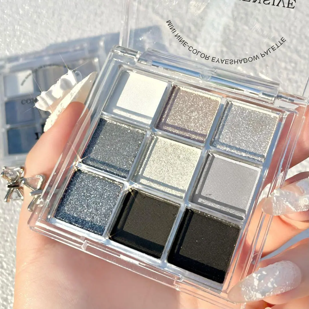 New Smoky Eye Shadow Palette, Cool Tone Eyeshadow, Cement, Jasmine, European and American Style, Shimmer Finish, Eye Shadow Powder