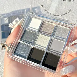 Gray-Tone Palette Shimmer & Matte Eyeshadow for Party, Long Lasting Shimmering Eye Shadow Makeup Products, High Pigmented Blendable Eyeshadow Powder, Metallic Eyeshadow Palette, Cosmetics