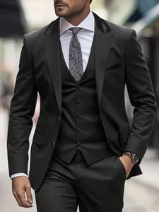 Men's Classic Solid Color Plain Blazer Jacket, Casual Fitted Suit Coat for Wedding Party Evening Wear, All Season Woven Fabric Outerwear