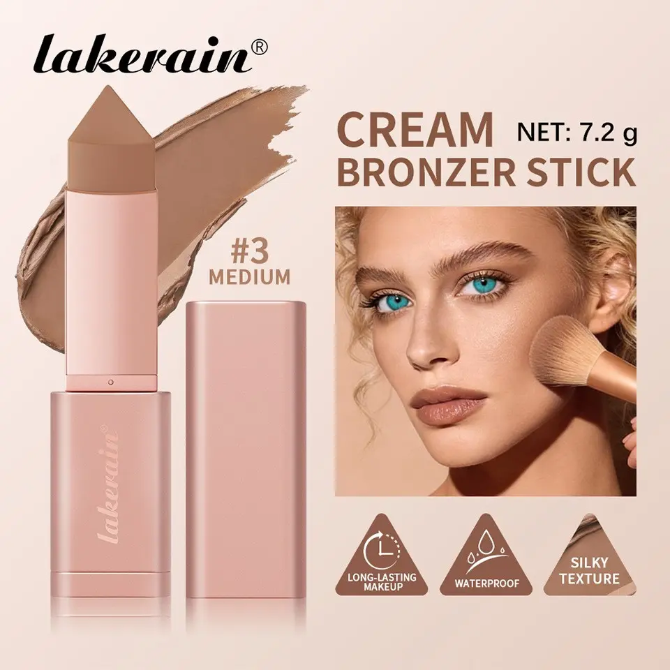 Multifunctional Contour Stick, Facial Contouring Makeup, Face Sculpting Highlighter, Highlighter Balm, High Pigment Low Saturation, Natural Shadow Transparent Highlight, Cream Bronzer Stick