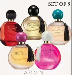 Avon Far Away 1.7fl Set of 5 Original Gold Bali Moroccan & Infinity Variants Classic Style Perfume for Avon Enthusiasts
