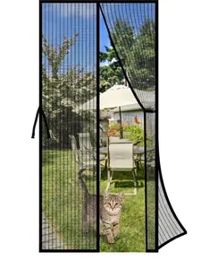 Magnetic Screen Door Mesh, 36x82 Inch Insect-Proof No-Drill Stick-On Door - Hands-Free Entry for Pets & Kids, Insect-Proof Screen Doors, No-Drill Screen Doors