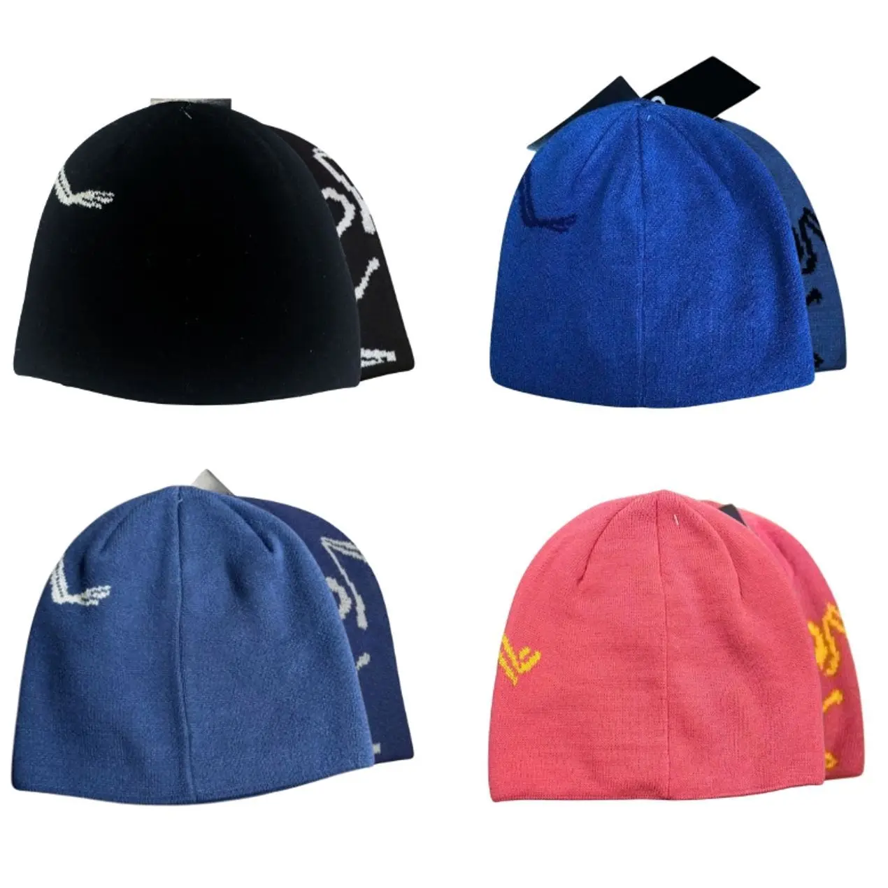 Unisex Knit Beanie with Bold Graphics & Replica Figure - Warm Soft Acrylic Winter Hooded Hat for Skiing, Outdoor Sports, Street Fashion