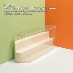 Stackable Staircase Desktop Storage Display Box, Curved Edge Design, Transparent Dustproof Moisture-Proof Cover, Perfect for Mini Figures, Figurine