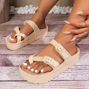 SANPON Women's Comfortable Foam Slides Lightweight Thick Soles Platform Sandals with Arch Support  | Adjustable Buckle | Ultra Cushion Flipflop Footwear Walking Shoes