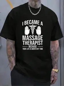 100% Cotton Funny Massage Therapist Gift For Men Women Physical Therapy T-Shirt Women's Men's Graphic Tee Crew Neck summer vacation Tops
