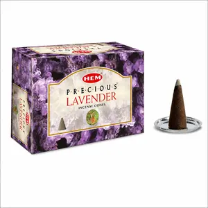 HEM Precious Lavender Incense Cones 120 Count | Long-Lasting Lavender Aroma for Home, Meditation & Relaxation Patchouli