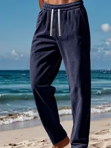 Men's Corduroy Pants Loose Relaxed Fit | Straight Leg Cargo Joggers  (Utility Style, Winter & Spring Casual Trousers) Menswear