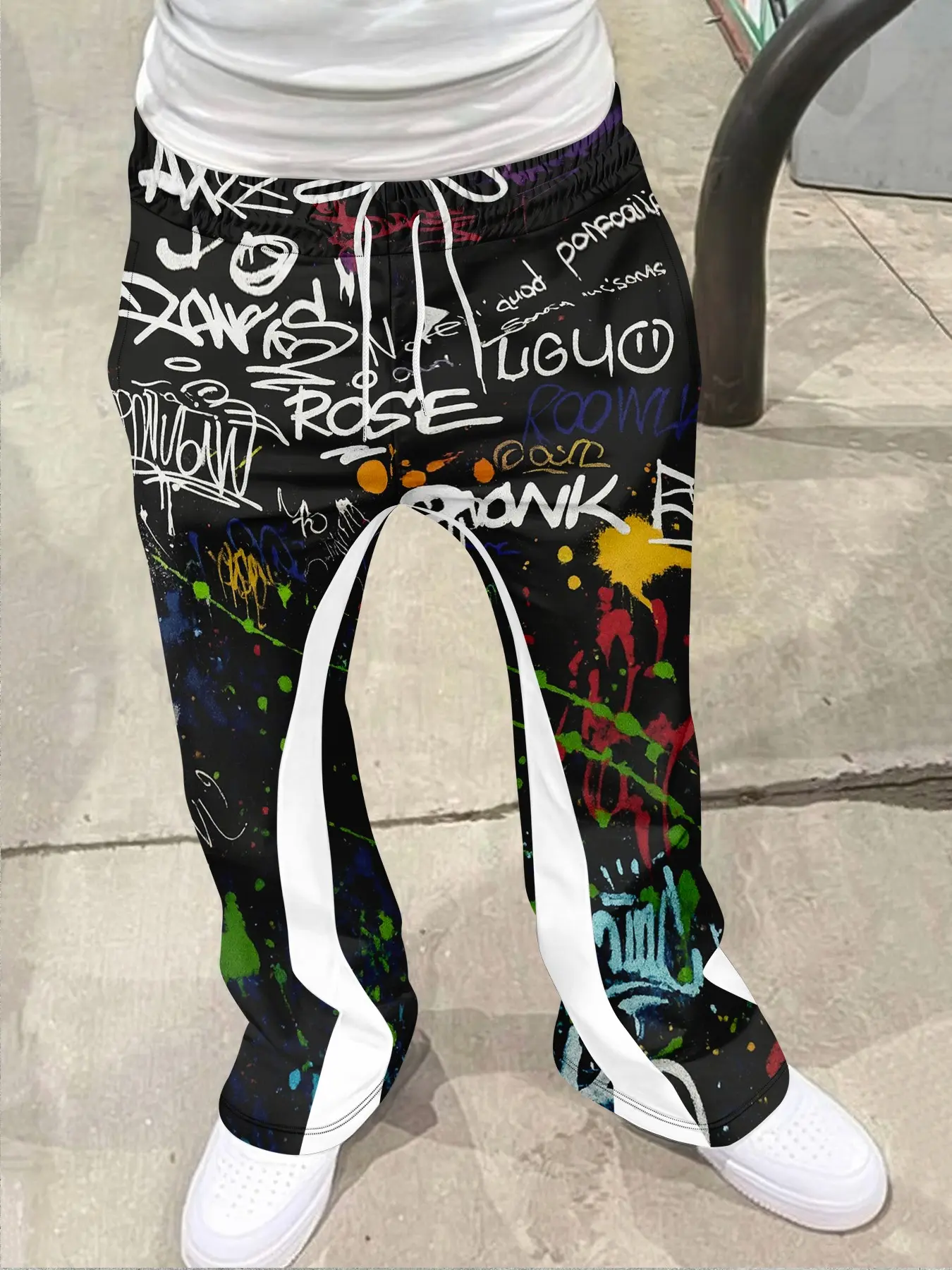 American Aesthetic Graffiti Style Casual Pants, Casual Sport Trousers, Retro Flared Unisex Streetwear, Perfect Long Sport Pants Gift for All Seasons