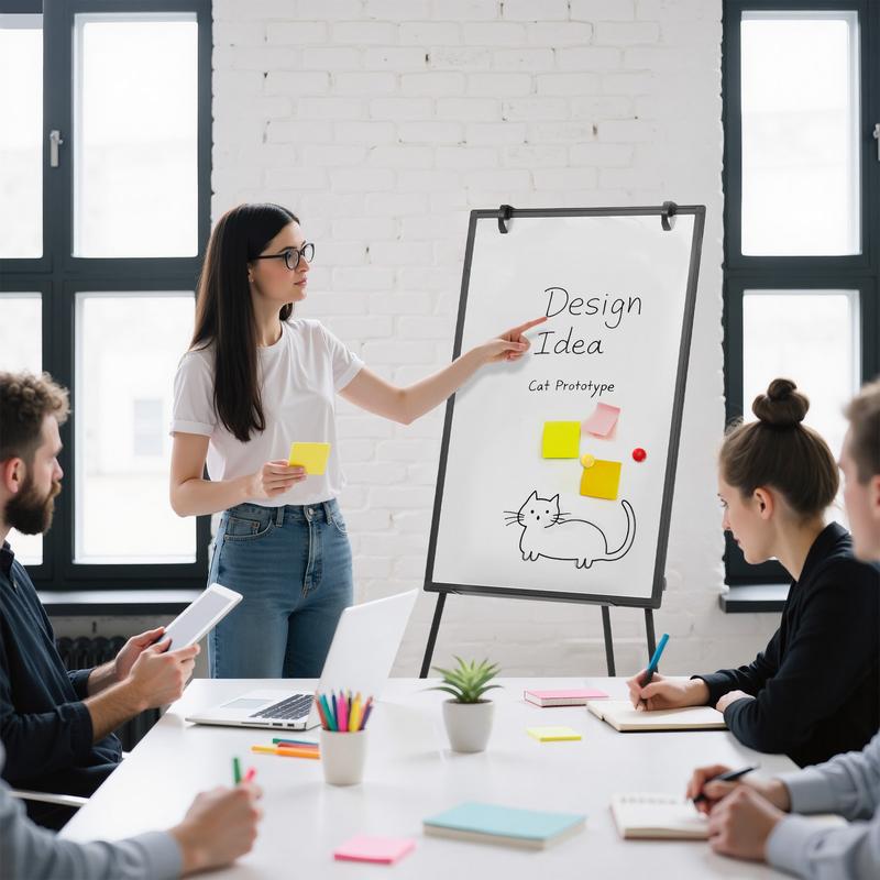 Whiteboard Easel, Magnetic White Board Dry Erase, Porbable Boards Height Adjustable, Dry Erase Board with Stand for School, Office and Home, Silver Aluminium Frame