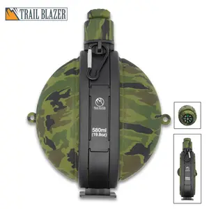 Trailblazer Collapsible Water Bottle 580ml with Compass Cap