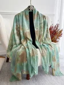Women's Fashion Tie-Dye Scarf, Boho Style Scarf, Soft Autumn Accessory, Stylish Ladies' Shawl, Perfect for Casual Wear, Headscarf Trendy Fall Addition