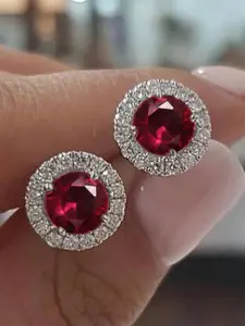 1 Pair Simple Cubic Zirconia Stud Earrings For Women For Party Engagement Anniversary Jewelry Valentine's Day Gift Solitaire Earrings