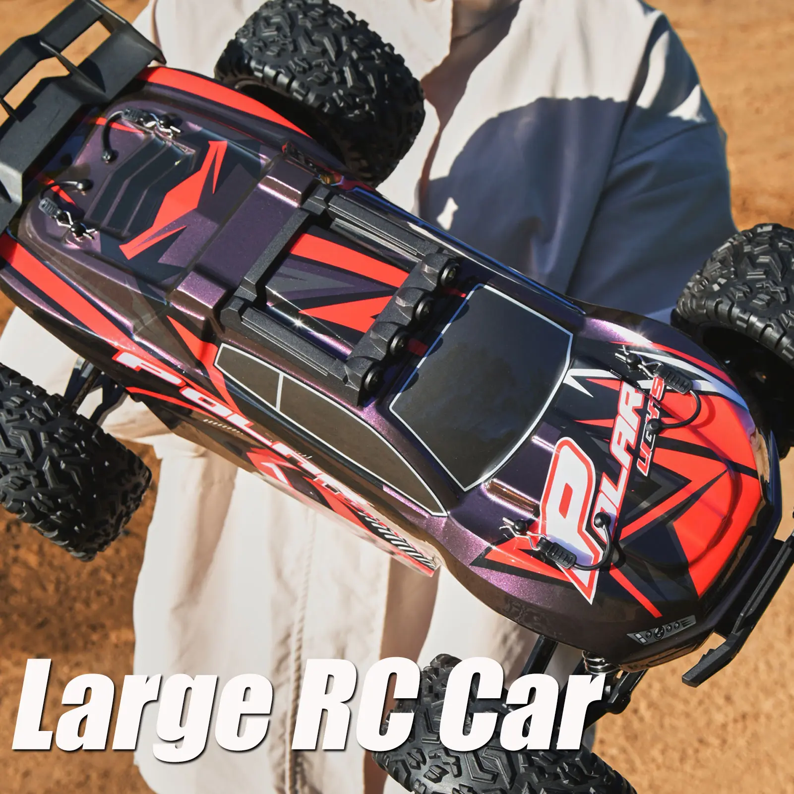 1:8 All Terrain High-Speed Off-Road RC Car for Adults, 45KM/H Racing Drifting Climbing Truck, 2.4Ghz Remote Control, LED Lights, 2 Rechargeable 2600mAh Batteries, Built-In PVC+ABS Frame, RC Lorries Birthday Christmas Gifts