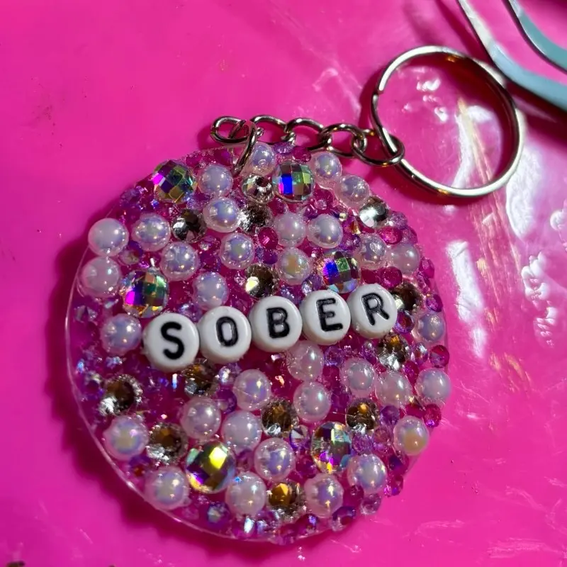 Sobriety Keychain | Recovery Gift | Sober Gift | Handmade Resin Keychain | AA NA Support Gift | Inspirational Keychain