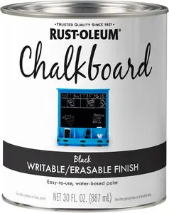 Rust-Oleum 301450 Specialty Chalkboard Brush-On Paint, 30 fl oz, Flat Black