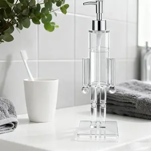 Nutcracker Soap Dispenser, Clear Acrylic Nutcracker Soap Dispenser, Decorative Soapdispenser, Refillable Christmas Hand Soaps Bottle