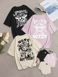 Women's Breathable Casual Streetwear T-Shirt, Loose Fit Round Neck Short Sleeve Design, Cute Cow Print, Daily Everyday Wear, Fashion Comfort Versatile Tee, 3 Pack