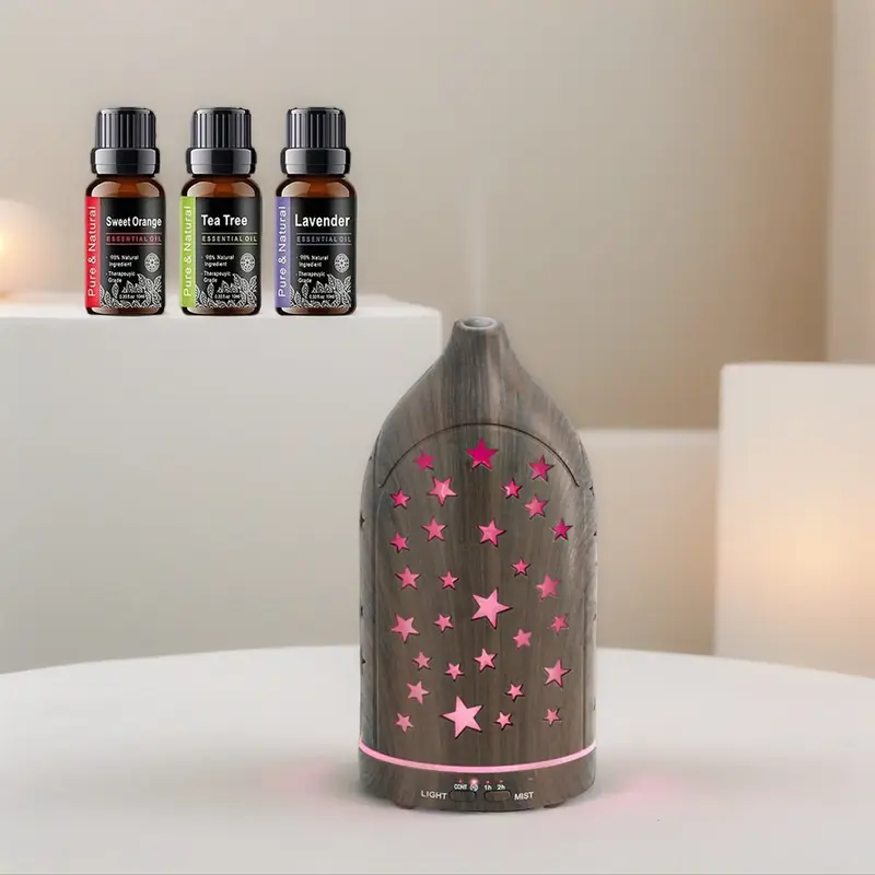 Star Hollow Aroma Silent Spray Humidifier Diffuser - 7-Colors Color Changing, Automated Aromatherapy, Compact Space-Saving Stylish Plug-In, Stress Relief Device, Plug-and-Play for Home, Back to School Haul